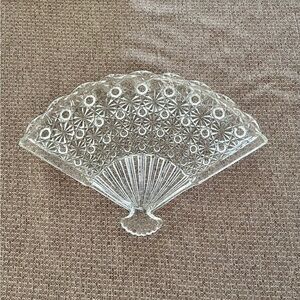 Vintage Daisy & Button Glass Fan-Shaped Dish